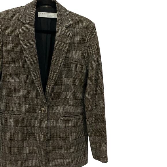 IRO Houli Plaid Tweed Blazer Jacket Brown FR 36 US 4 Oversized Wool Check - Picture 6 of 13
